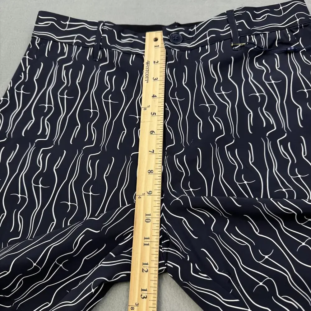 Extracurricular Chauncey Shorts Mens 30 Navy White Print Chino Golf Stretch